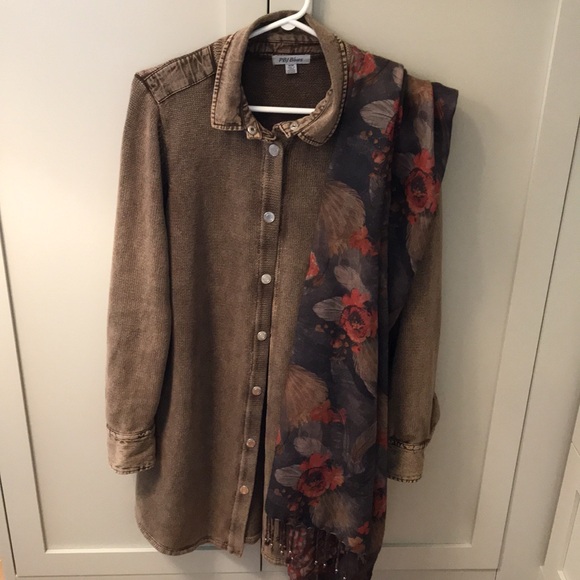 PBJ Blues Long Jacket with Matching Scarf. - Picture 7 of 9